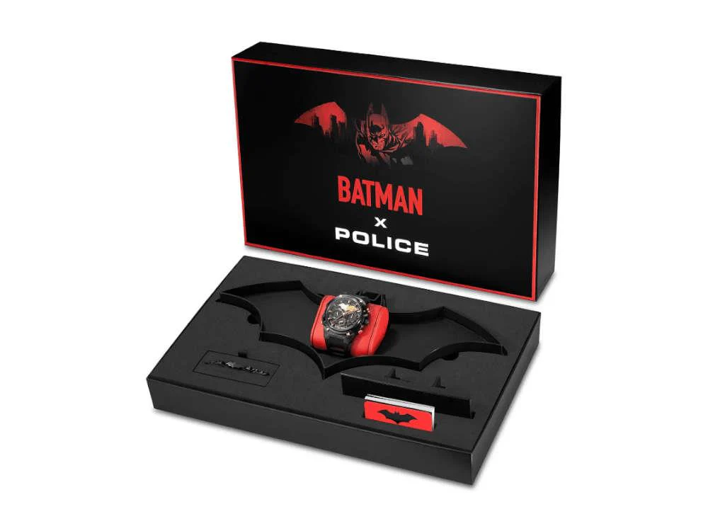 Police Crusader Quartz Watch & Batarang Bracelet Set Limited Ed, PEWGQ0089902 - Image 9