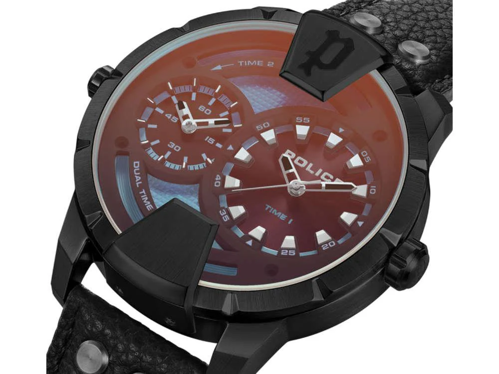 Police Huntley Quartz Watch, PVD, 48 mm, Black, PEWJA0022001 - Image 4
