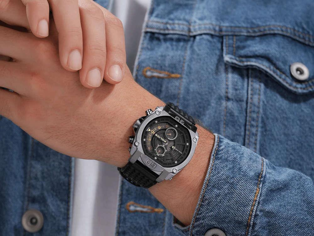 Police Norwood Quartz Watch, 45 mm, Black, PEWGF0040002 - Image 4