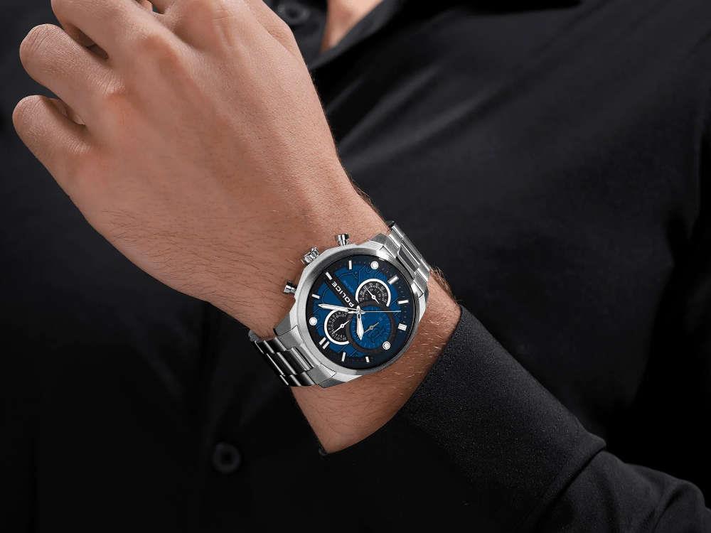 Police Reactor Quartz Watch, 46 mm, Blue, PEWGK0039207 - Image 5