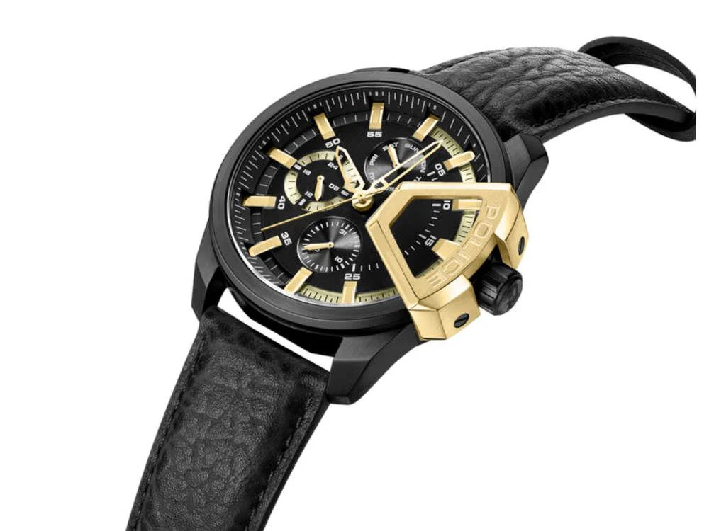 Police Underlined Quartz Watch, PVD, 46 mm, Black, PEWJF0005704 - Image 2