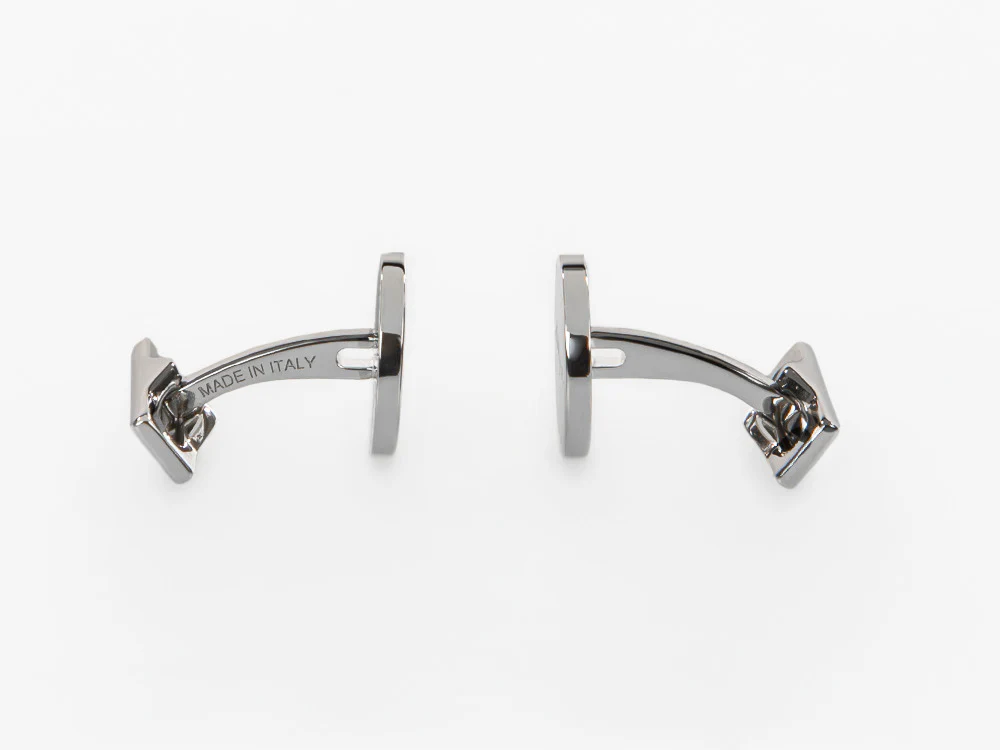 S.T. Dupont D Cufflinks, Silver, Lacquer, Black, 005832 - Image 6