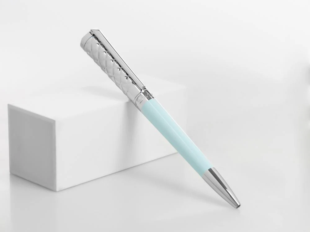 S.T. Dupont Liberté Ballpoint pen, Chrome Trim, Baby Blue, 465279 - Image 3