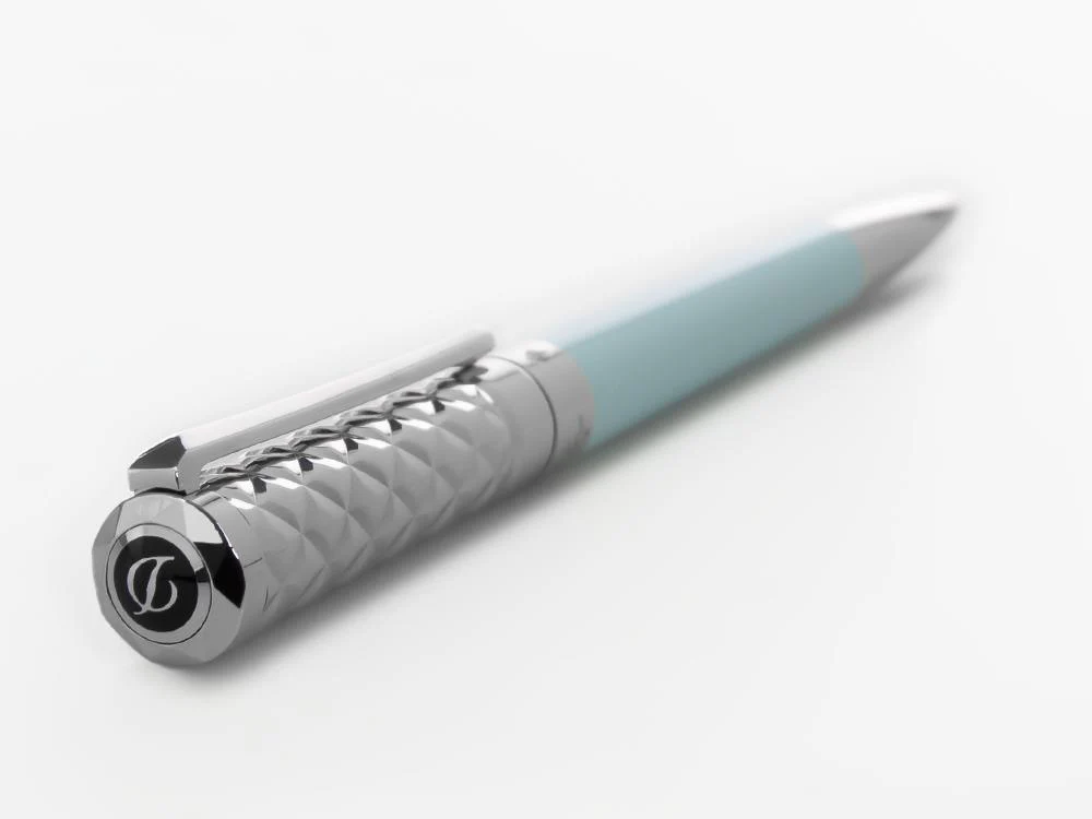 S.T. Dupont Liberté Ballpoint pen, Chrome Trim, Baby Blue, 465279 - Image 5