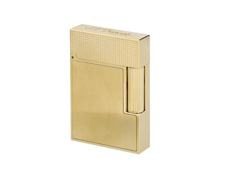 S.T. Dupont Ligne 2 Small Lighter, Brass, Gold plated, Gold, C18602 - Image 4