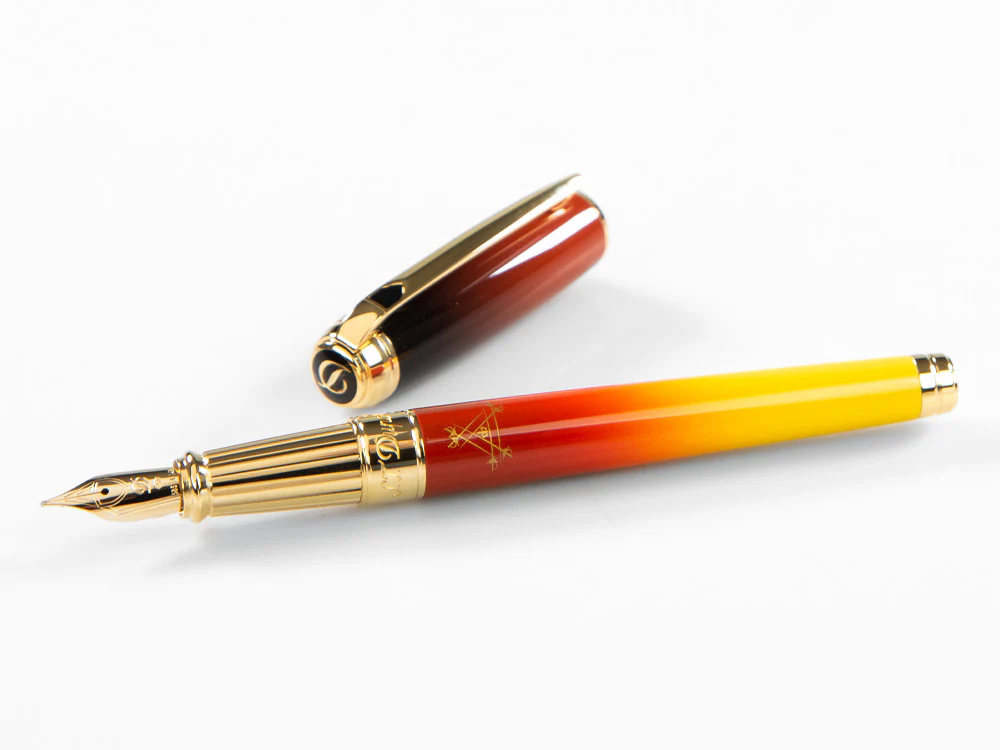 S.T. Dupont Line D Montecristo, Le Crépuscule Fountain Pen, Gold,410136L - Image 7