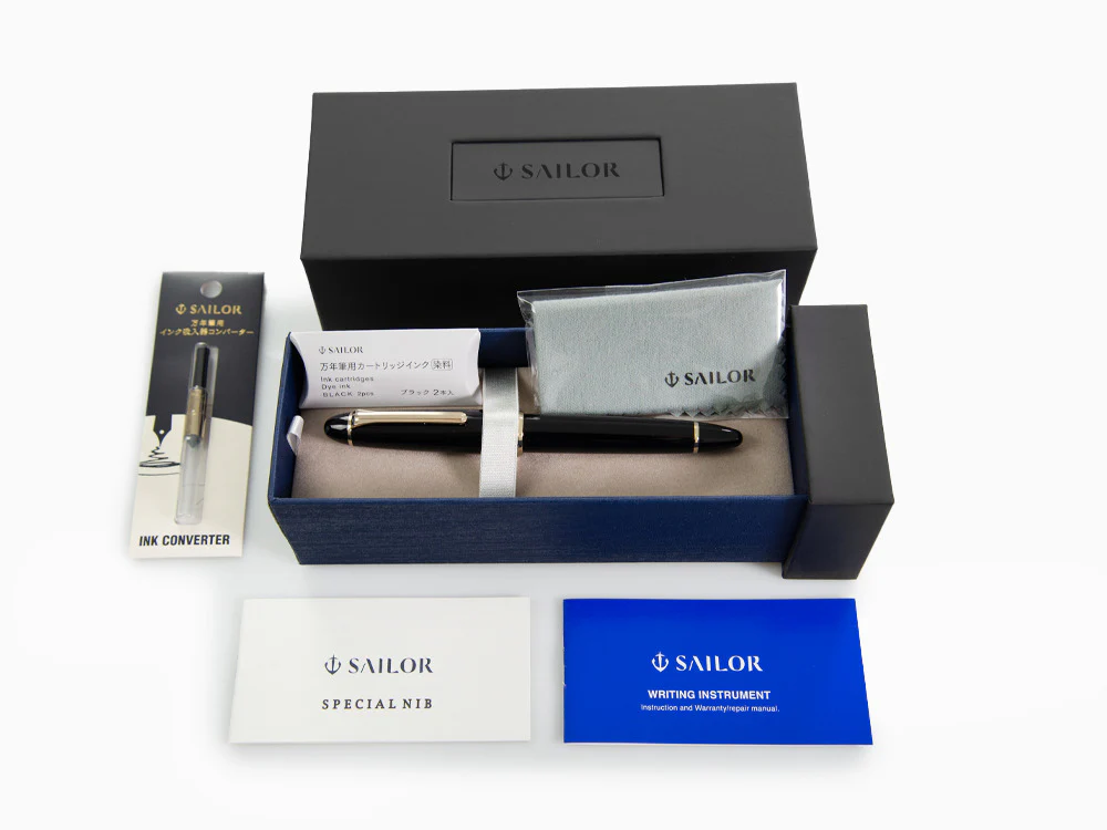 Sailor Special Nib Naginata Fude De Mannen Fountain Pen, 21K Gold - Image 10