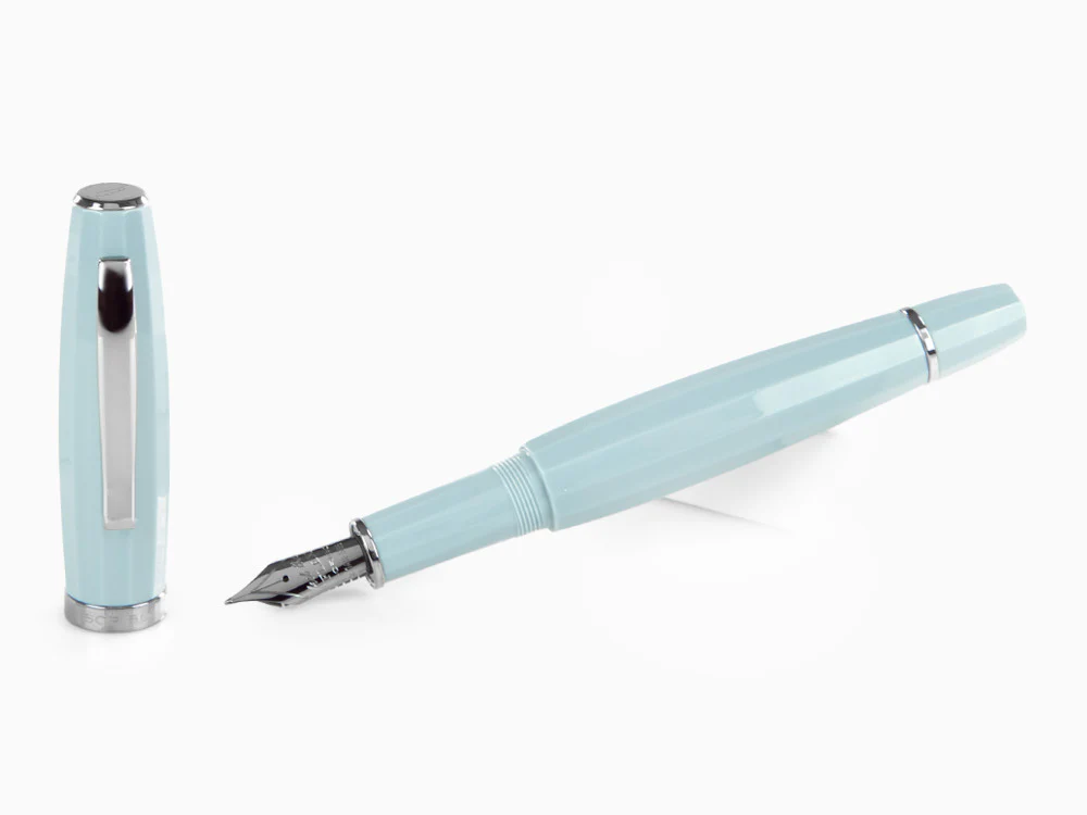 Scribo Feel Fountain Pen, Blue Resin, Ruthenium, Flex nib, FEEFP03RT1403 - Image 2