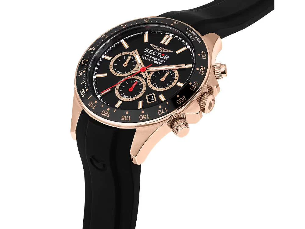Sector No Limits 230 Quartz Watch, PVD Rose Gold, Black, 43 mm, R3271661029 - Image 6