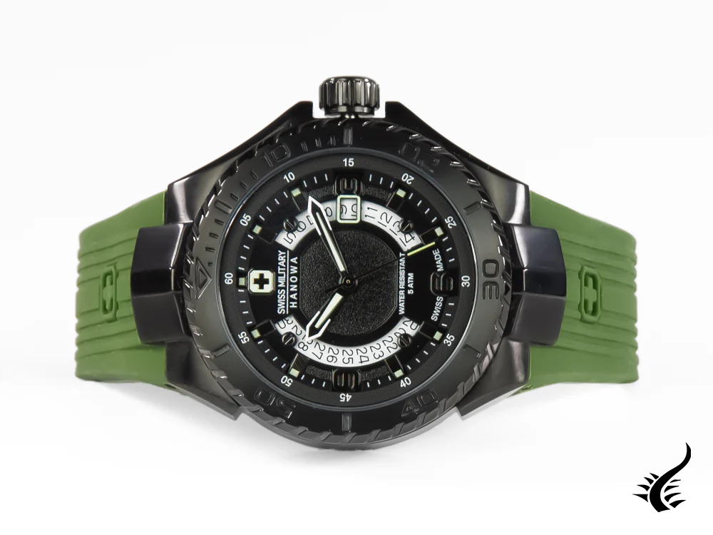 Swiss Military Hanowa Aqua Seaman Quartz Watch, Black, PVD, 6-4327.13.007.06 - Image 7
