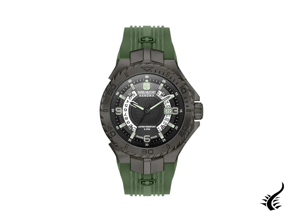 Swiss Military Hanowa Aqua Seaman Quartz Watch, Black, PVD, 6-4327.13.007.06 - Image 9