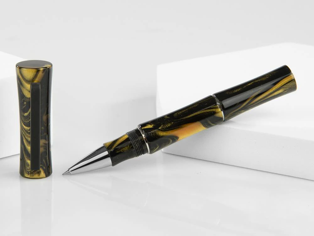 Tibaldi Bamboo Dust Rollerball pen, Resin, Black, Palladium, BMB-3D395-RB - Image 2