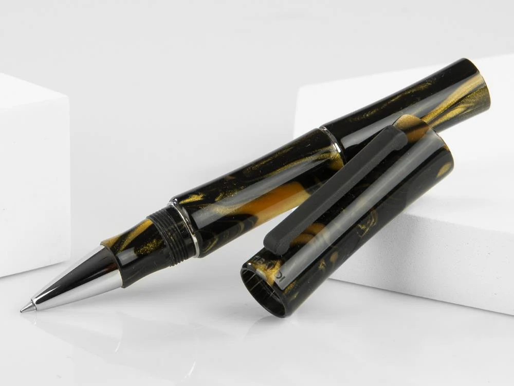 Tibaldi Bamboo Dust Rollerball pen, Resin, Black, Palladium, BMB-3D395-RB - Image 4