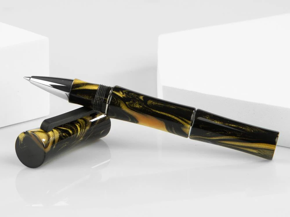 Tibaldi Bamboo Dust Rollerball pen, Resin, Black, Palladium, BMB-3D395-RB - Image 8