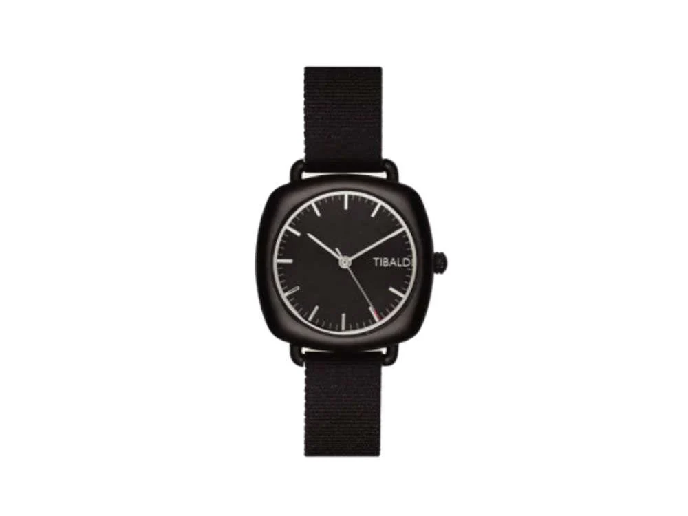 Tibaldi Ladies Quartz Watch, Black, 32 mm, Fabric strap, TMF-237-GG