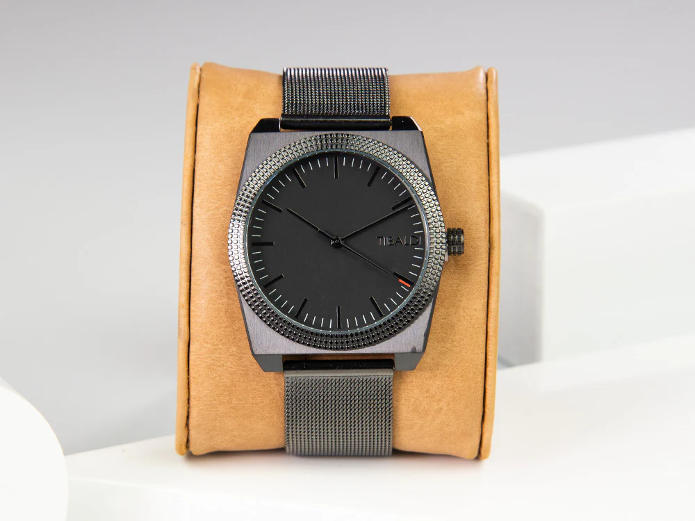 Tibaldi Men's Quartz Watch, Black, 39mm x 46mm, PVD, Mesh strap, TMM-PVD-MM - Image 2
