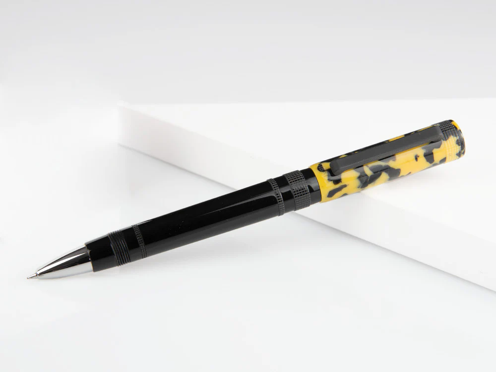 Tibaldi Perfecta LP Vinyl Yellow Rollerball pen, Resin, Palladium, PFC-512-RB - Image 4