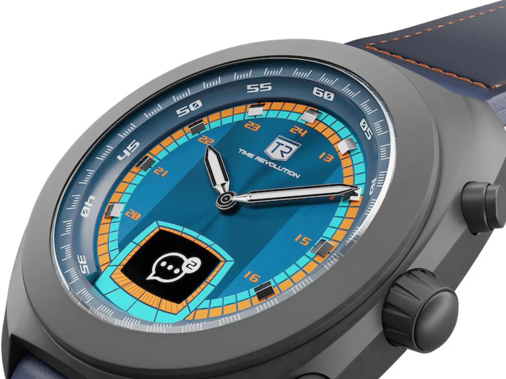 Time Revolution Hybrid 01 Aurora PVDHybrid Watch, Blue, 42 mm, TR01.4B-1 - Image 5