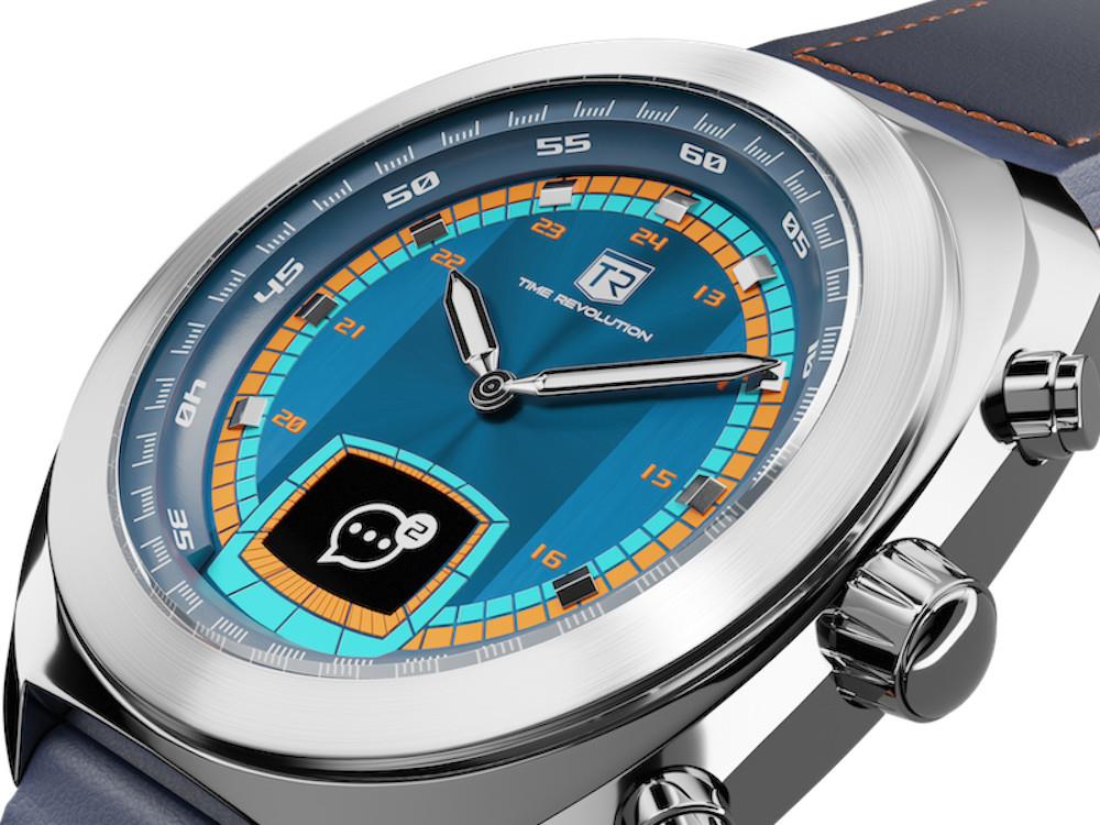 Time Revolution Hybrid 01 Aurora SS Hybrid Watch, Blue, 42 mm, TR01.4S-1 - Image 5