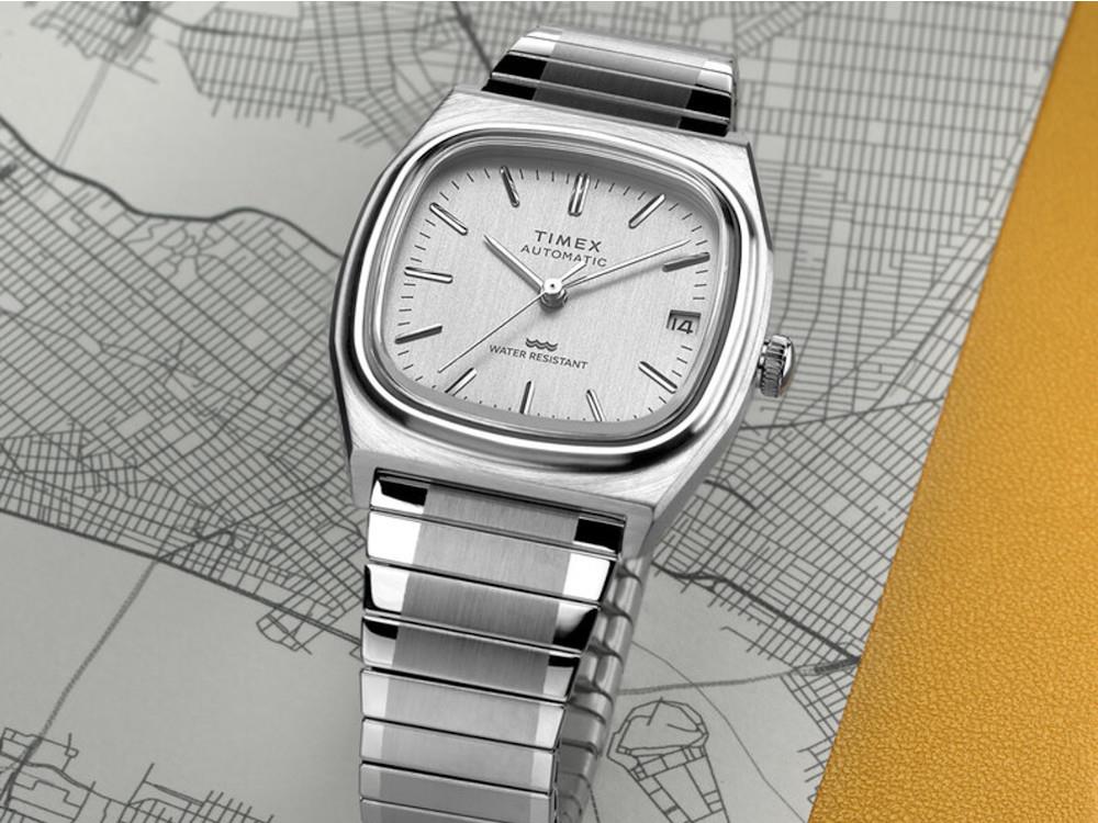 Timex E Line Automatic Watch, White, 34 mm, TW2W70800 - Image 8