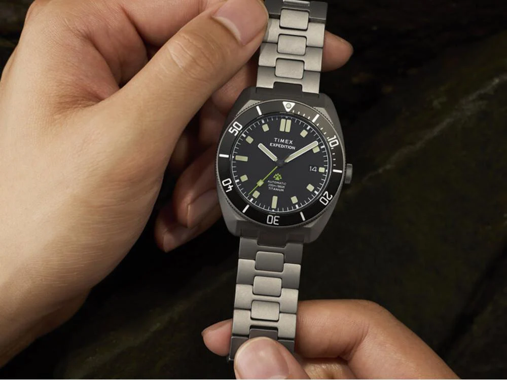 Timex Expedition Pioneer Titanium Automatic Watch, Black, 41 mm, TW2Y63800 - Image 8