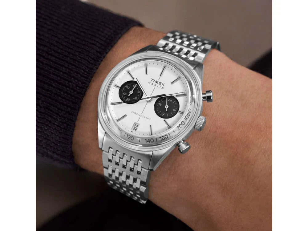Timex Marlin Jet Quartz Watch, Silver, 40 mm, Chronograph, TW2Y24600 - Image 2