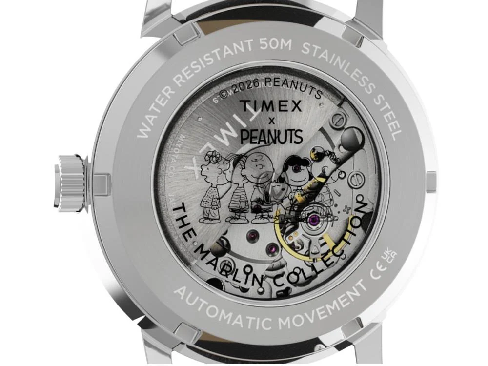Timex Marlin Peanuts x Football/Soccer Automatic Watch, Silver, 40 mm, TW2Y53800 - Image 6