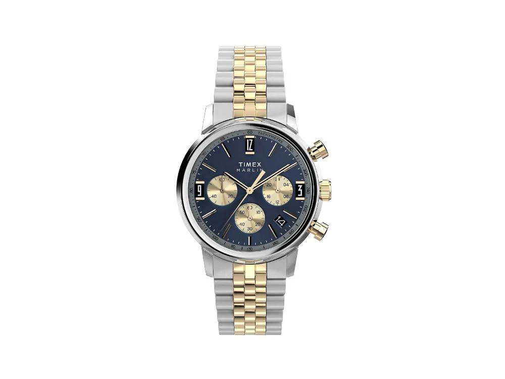 Timex Marlin Quartz Watch, Blue, 40 mm, Chronograph, TW2W60200