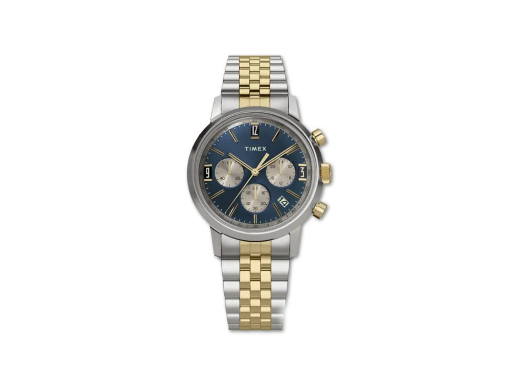 Timex Marlin Quartz Watch, Blue, 40 mm, Chronograph, TW2W60200A