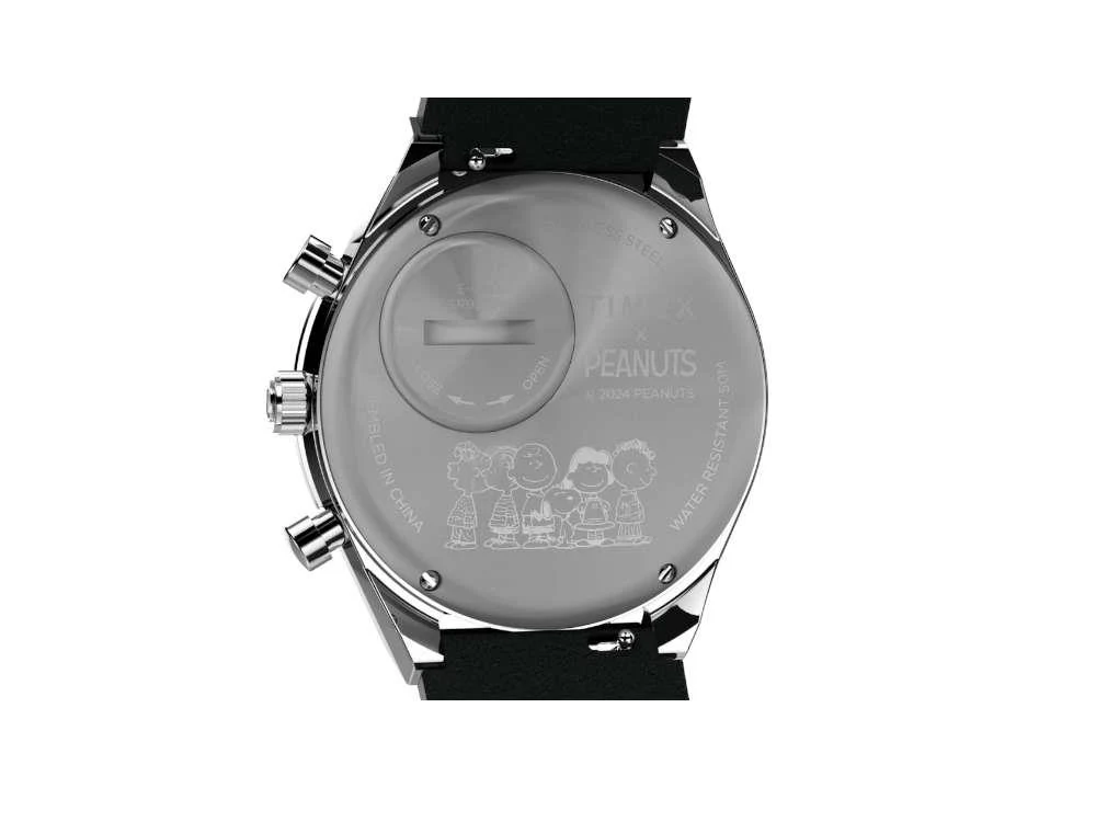 Timex Q Timex Chronograph x Peanuts Snoopy Quartz Watch, White, 40 mm, TW2W68900 - Image 5