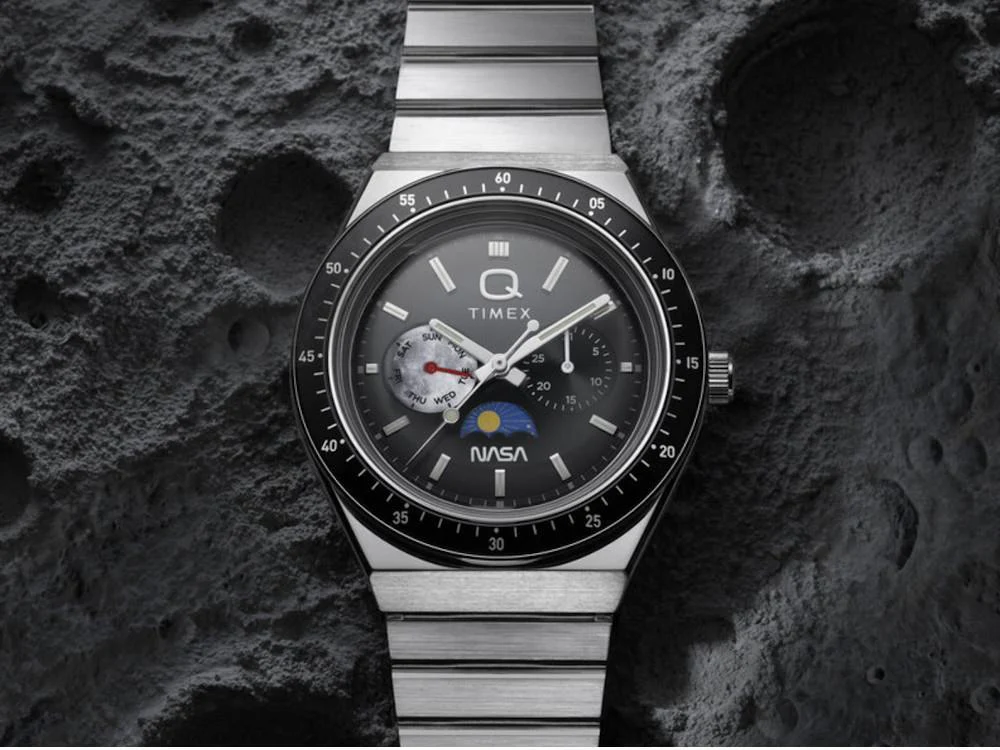 Timex Q Timex x NASA Quartz Watch, Black, 40 mm, TW2Y56700 - Image 8