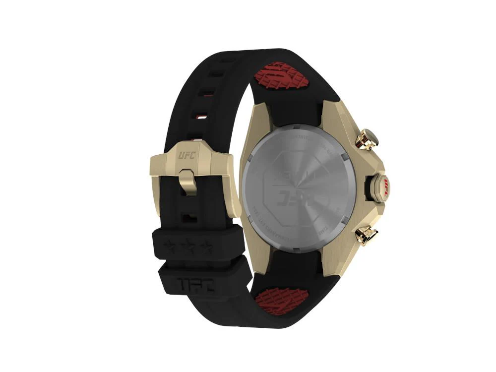 Timex UFC Pro Quartz Watch, PVD Gold, Black, 45 mm, Chronograph, TW2W69800 - Image 6