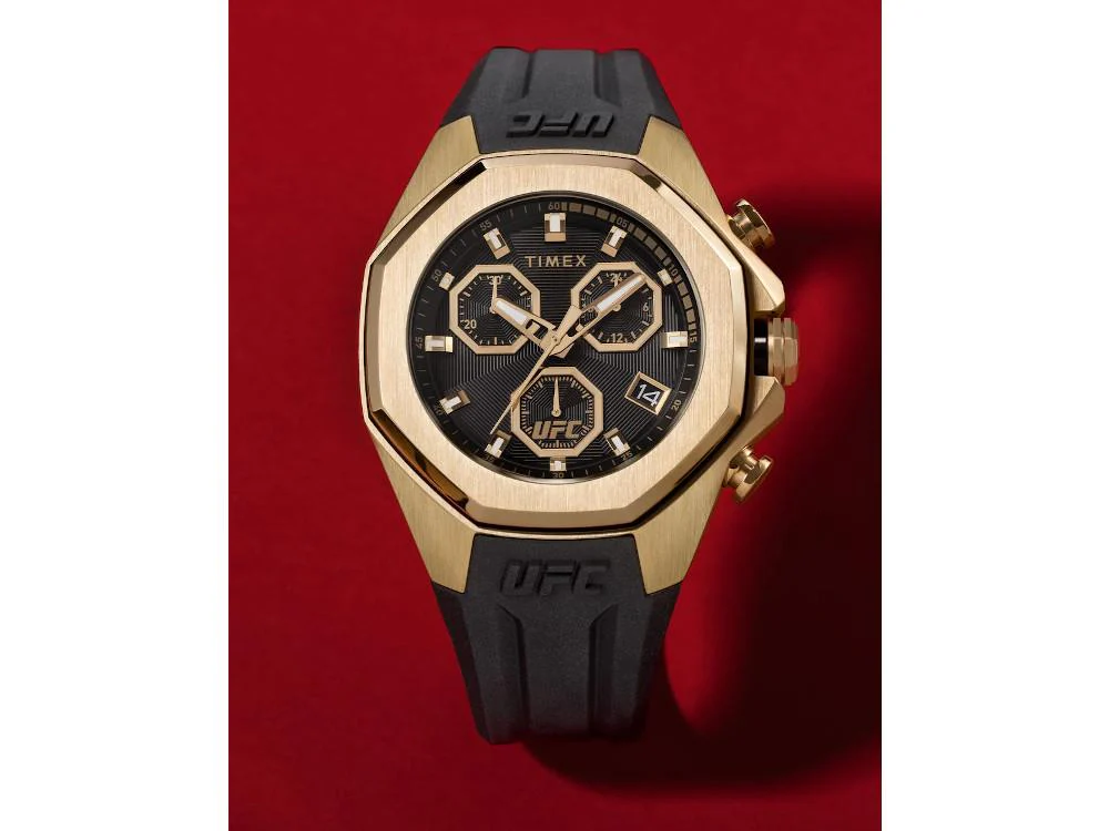 Timex UFC Pro Quartz Watch, PVD Gold, Black, 45 mm, Chronograph, TW2W69800 - Image 7