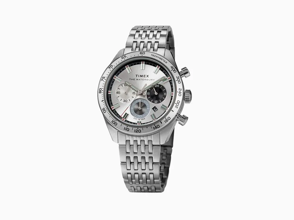 Timex Waterbury Traditional Quartz Watch, Silver, 41 mm, Chronograph, TW2Y18700 - Image 7