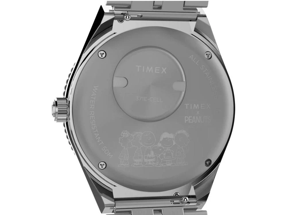 Timex x Peanuts Q Timex Quartz Watch, Silver, 38 mm, TW2W83300 - Image 5