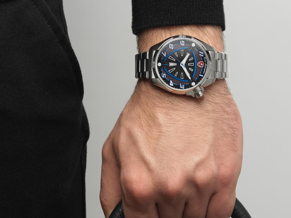 Tonino Lamborghini Shock Abs Quartz Watch, Blue, 42 mm, Bracelet, TLABSB-SS-B - Image 6