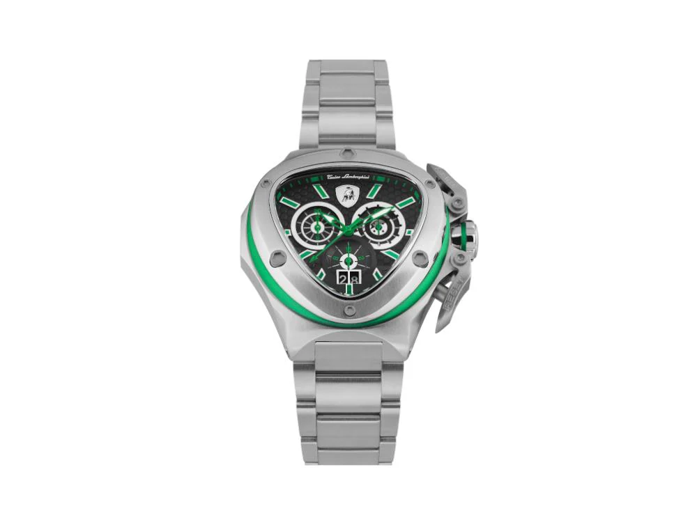 Tonino Lamborghini Spyder X Green SS Quartz Watch, 53 mm, Chronograph, T9XF-SS-B - Image 3