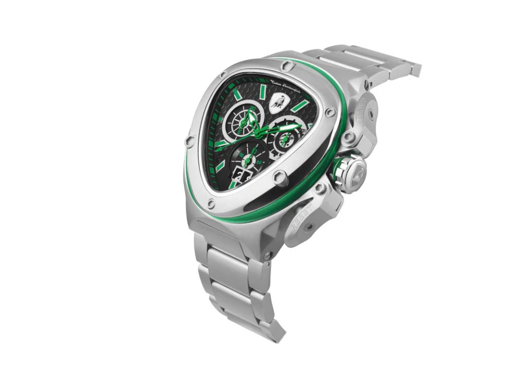 Tonino Lamborghini Spyder X Green SS Quartz Watch, 53 mm, Chronograph, T9XF-SS-B - Image 4