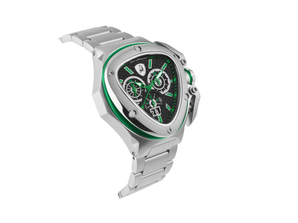 Tonino Lamborghini Spyder X Green SS Quartz Watch, 53 mm, Chronograph, T9XF-SS-B - Image 5