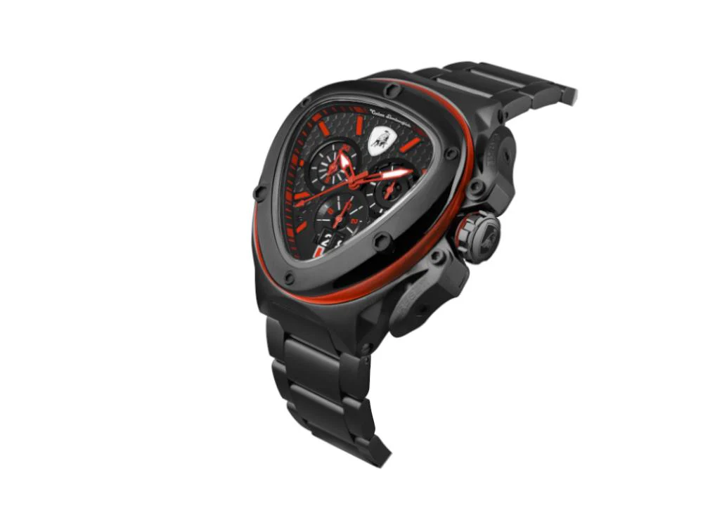 Tonino Lamborghini Spyder X Red Quartz Watch, PVD, 53 mm, Chrono, T9XA-B - Image 3