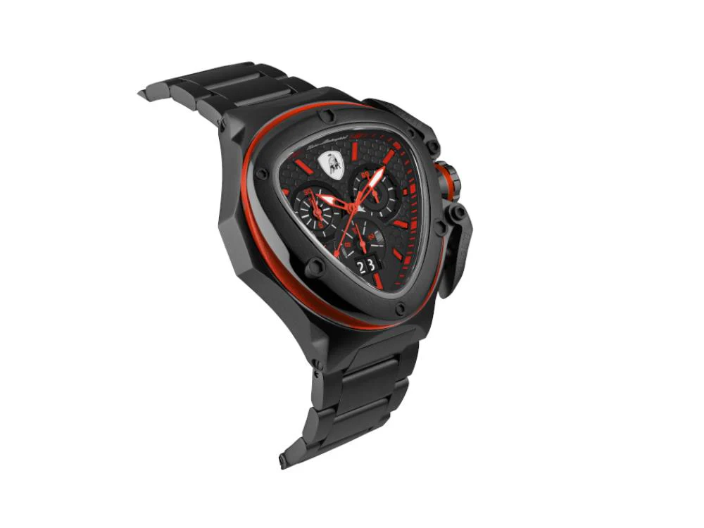 Tonino Lamborghini Spyder X Red Quartz Watch, PVD, 53 mm, Chrono, T9XA-B - Image 4