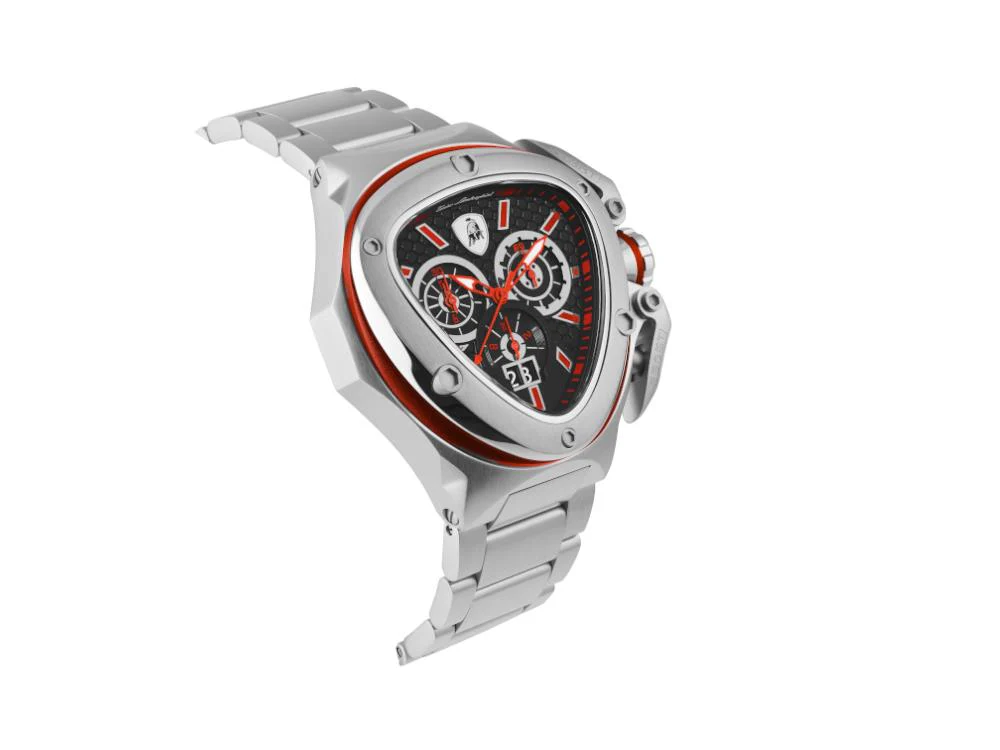 Tonino Lamborghini Spyder X Red SS Quartz Watch, 53 mm, Chrono, T9XA-SS-B - Image 4