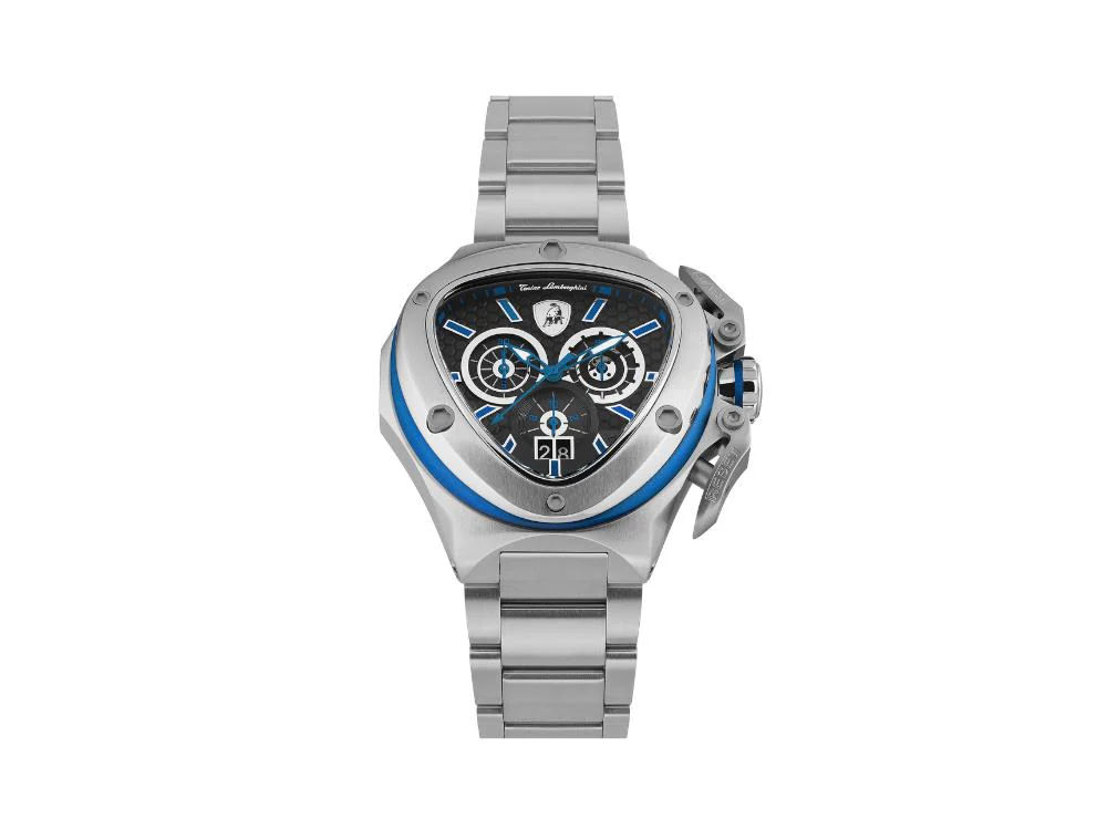 Tonino Lamborghini Spyder X SS Blue Quartz Watch, 53 mm, Chronograph, T9XC-SS-B - Image 5