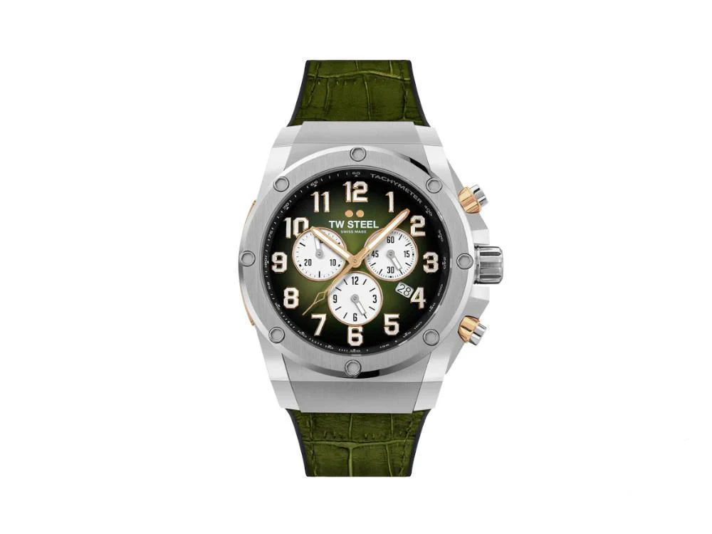 TW Steel Ace Genesis Quartz Watch, Green, 44 mm, Limited Edition, ACE131 - Image 3