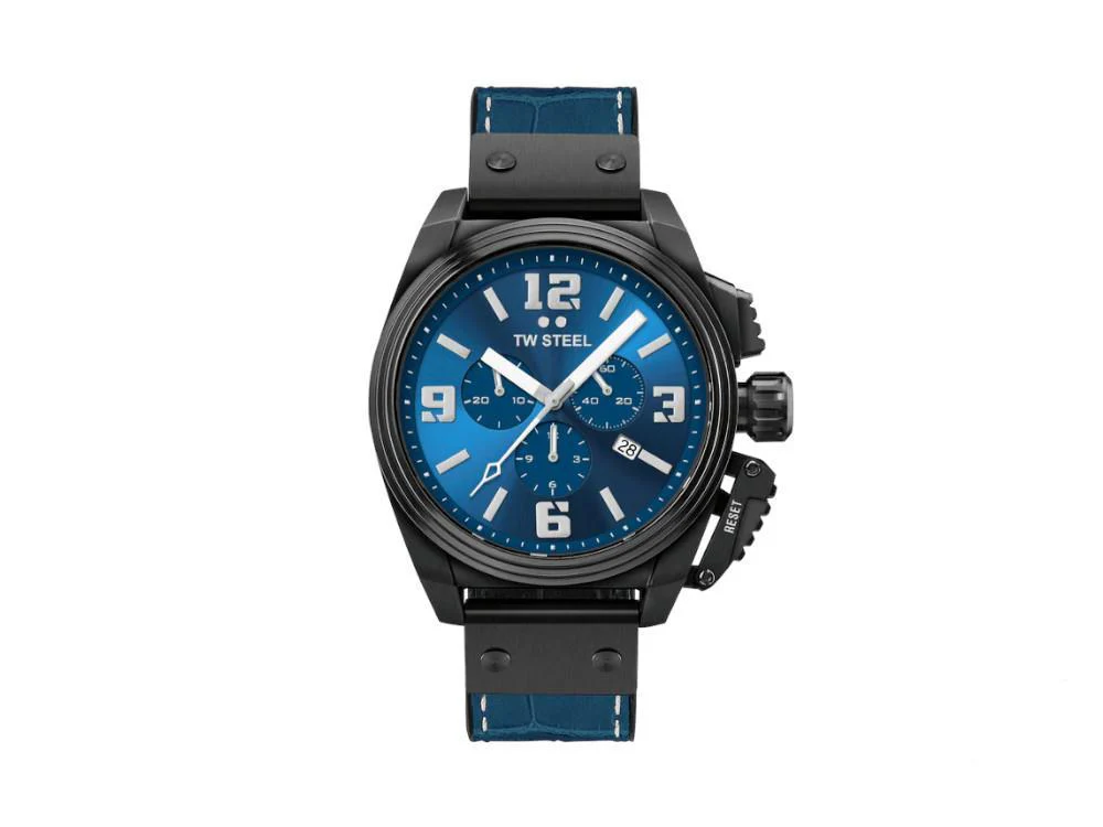 TW Steel Canteen Quartz Watch, Blue, 46 mm, Leather strap, 10 atm, TW1016 - Image 3