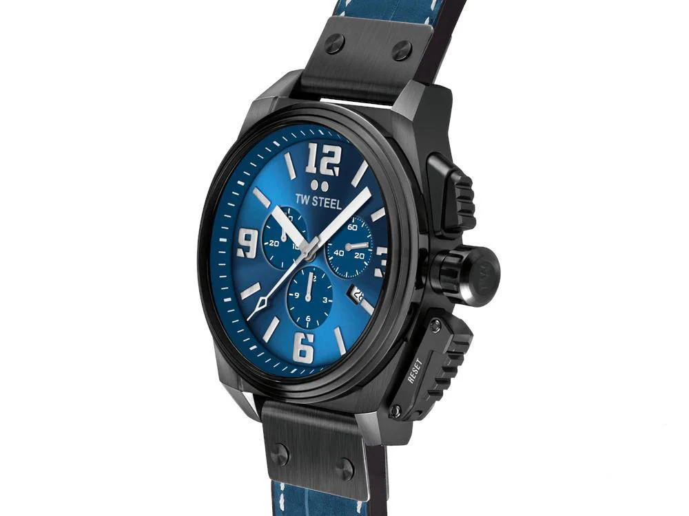 TW Steel Canteen Quartz Watch, Blue, 46 mm, Leather strap, 10 atm, TW1016 - Image 4