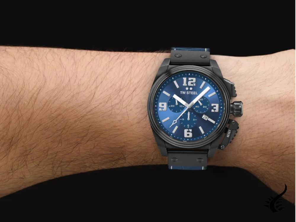 TW Steel Canteen Quartz Watch, Blue, 46 mm, Leather strap, 10 atm, TW1016 - Image 6