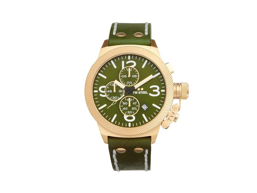 TW Steel Canteen Quartz Watch, Green, 45 mm, Leather strap, 10 atm, CS108 - Image 3