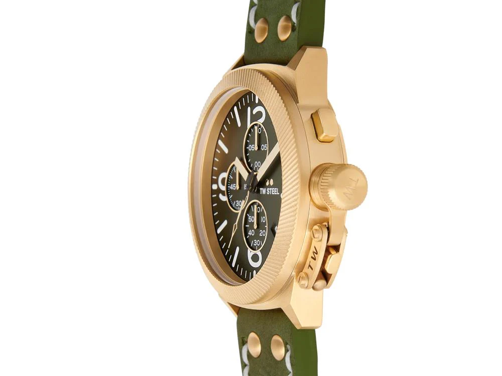 TW Steel Canteen Quartz Watch, Green, 45 mm, Leather strap, 10 atm, CS108 - Image 4