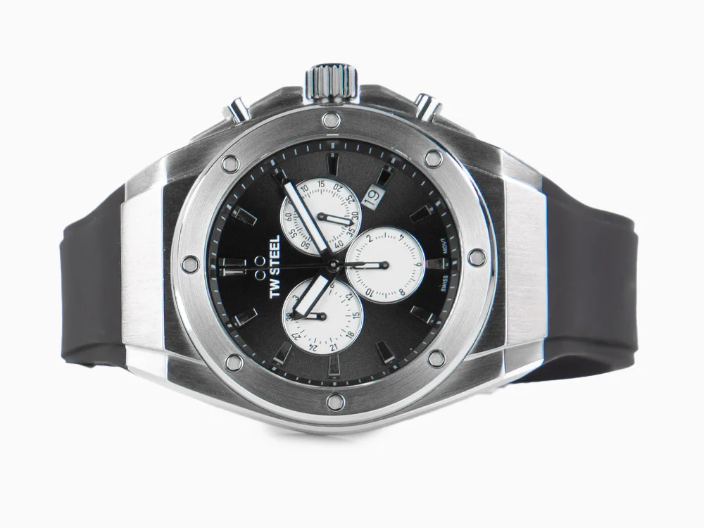 TW Steel Ceo Tech 44mm Quartz Watch, Black, 44 mm, Rubber strap, 10 atm, CE4041 - Image 7